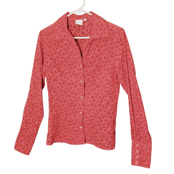 Rockies Tops - Rockies Red Floral Button-down Shirt size S